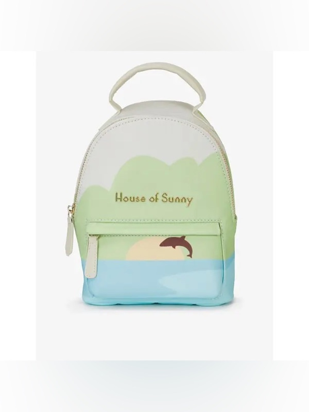 House of Sunny Wave Rider Mini Backpack Bag Dolphin Wave Print Recycled